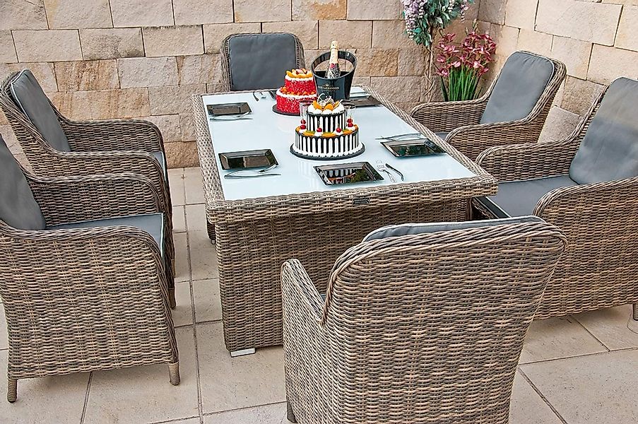 Ragnarök Möbel-Design Garten-Essgruppe Esstisch Set Kingchair, günstig online kaufen