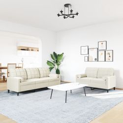 vidaXL Sofa 2-tlg. Sofagarnitur mit Kissen günstig online kaufen