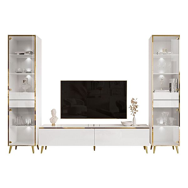 ALLHOUSE24 Wohnzimmer-Set Möbelset PEONY GOLD mit günstig online kaufen