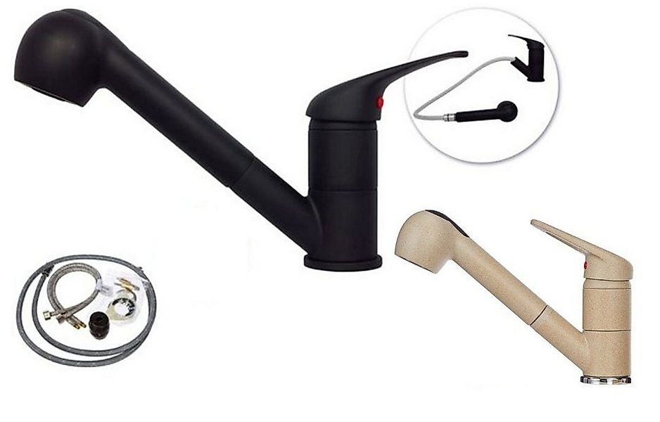 Faizee Möbel Küchenarmatur Wasserhahn ausziehbar Mischbatterie Armatur Spül günstig online kaufen