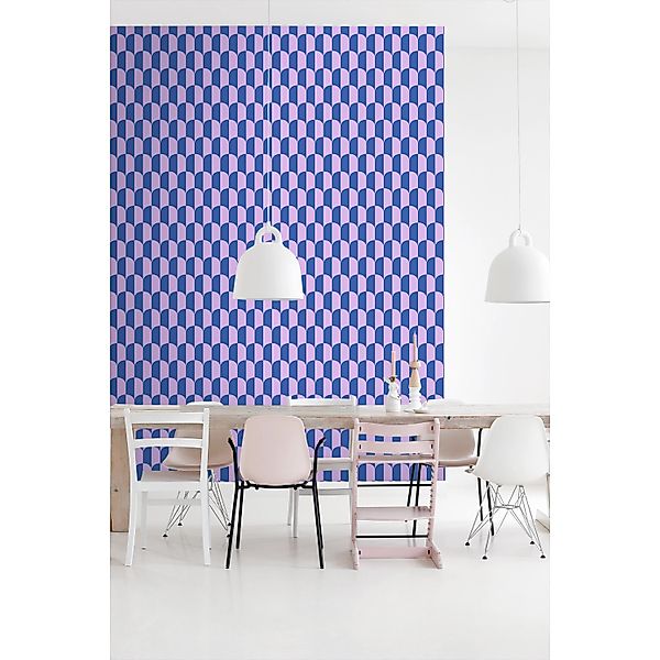 ESTAhome Tapete Art Decó Muster 7475 Violett und Königsblau 50 x 900 cm günstig online kaufen
