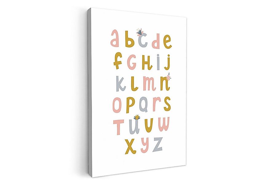 OneMillionCanvasses® Leinwandbild Pädagogisch - Das Alphabet lernen - Mädch günstig online kaufen