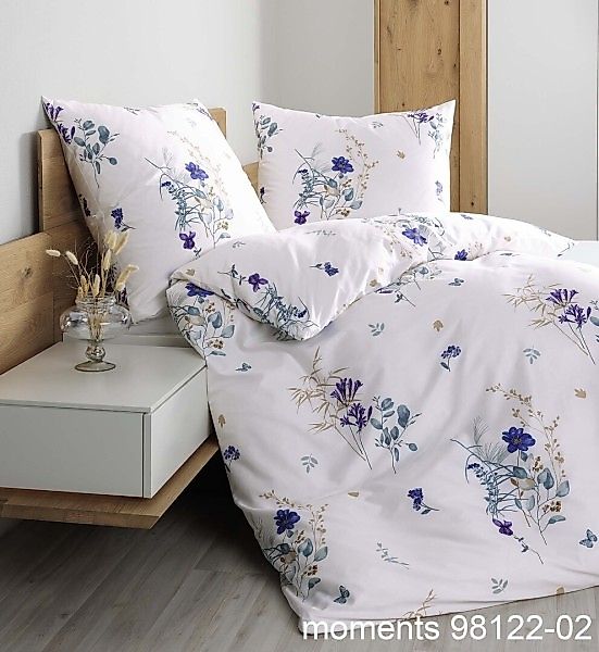 Janine Janine Mako-Satin Bettwäsche moments 98122 taubenblau lila Größe:  1 günstig online kaufen
