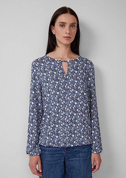 s.Oliver Langarmshirt T-Shirt T-Shirt mit All-over-Print und Elastikbündche günstig online kaufen