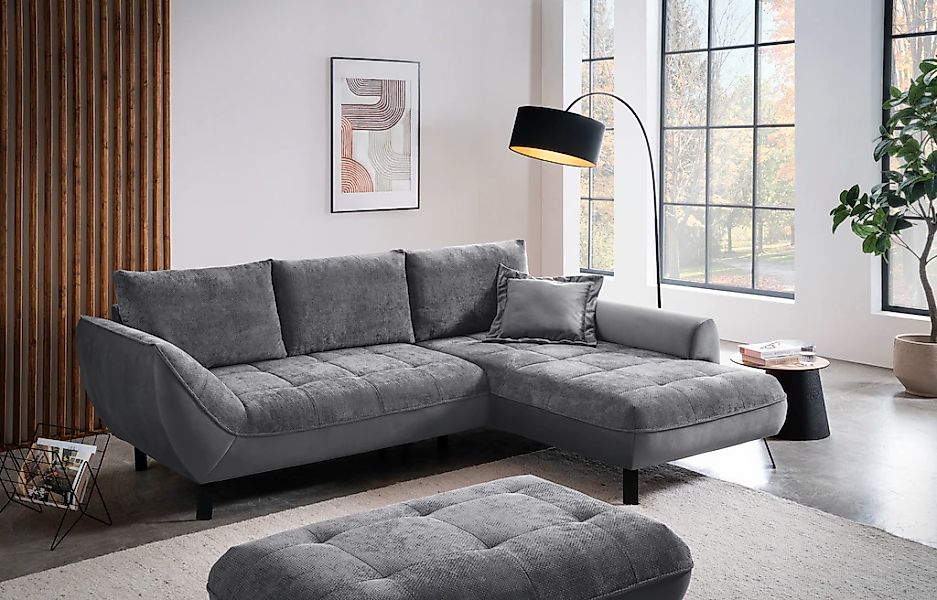 exxpo - sofa fashion Ecksofa "Bellinii, Materialmix, Strukturbezug und pfle günstig online kaufen