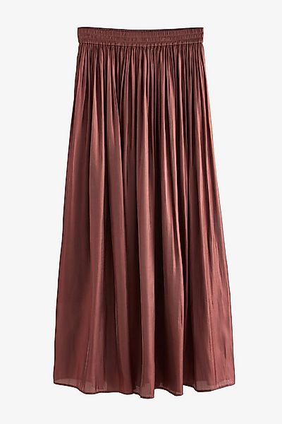 Next Midirock Metallic-Midirock aus glänzendem Satin, Kurzgröße (1-tlg) günstig online kaufen