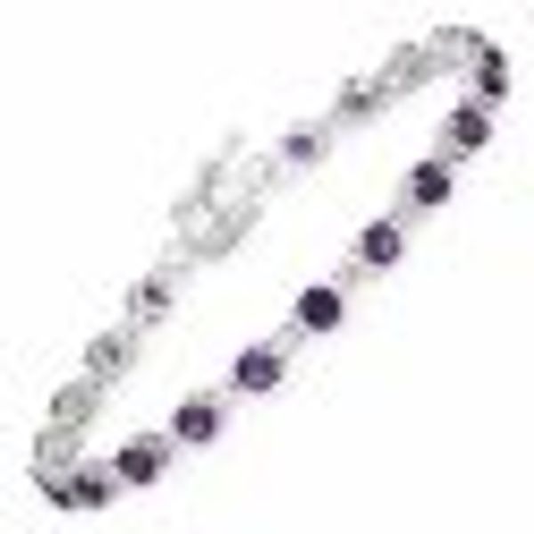 Armband 925-Sterling Silber rhodiniert Amethyst rund günstig online kaufen