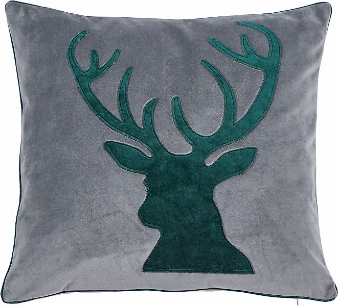 done. Dekokissen "Oh Deer" Velourstoff Anthracite günstig online kaufen