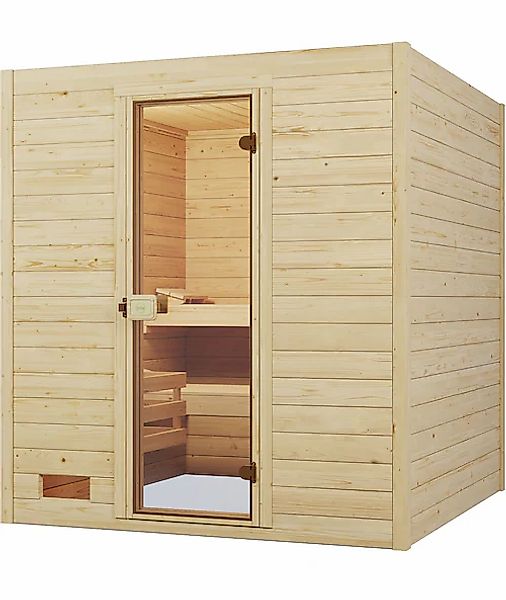 weka Sauna »Massivholzsauna VALIDA 3«, Blockbohlen, moderne Ganzglastür günstig online kaufen