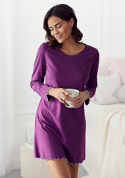 LASCANA Sleepshirt (1-teilig) mit Wellensaum günstig online kaufen