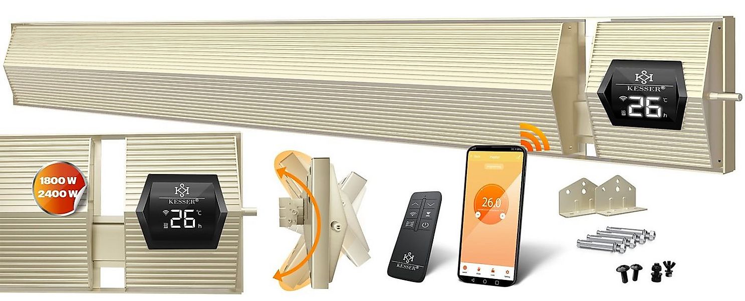 KESSER Heizstrahler, 2400 W, Dunkelheizstrahler mit Fernbedienung & WiFi AP günstig online kaufen