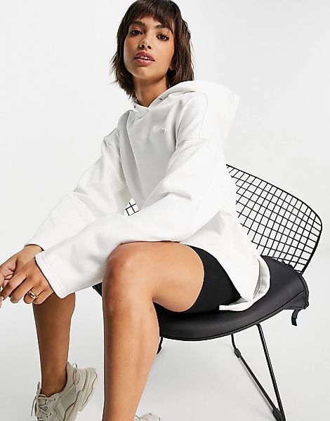 adidas Originals – adicolor Contempo – Kapuzenpullover in Weiß mit Schlitzd günstig online kaufen