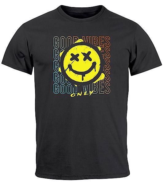 Neverless Print-Shirt Herren T-Shirt Smiling Face günstig online kaufen