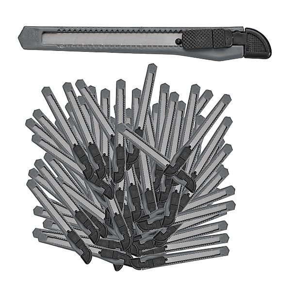 relaxdays Teppichmesser Cuttermesser 100er Set, Grau günstig online kaufen