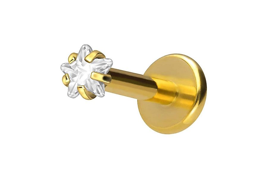 PIERCINGLINE Piercing-Set Titan Labret mit Innengewinde EINGEFASSTER KRISTA günstig online kaufen