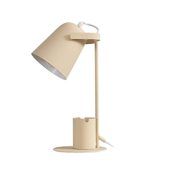 Lindby Tischlampe Ilmar Modern in Creme aus Metall 1-flammig E27 Wohnzimmer günstig online kaufen