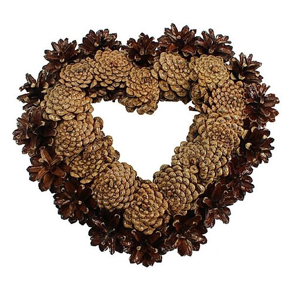 Trockenblume Zapfenherz lackiert Trauerdeko Tannenzapfen Ø25cm, günstig online kaufen