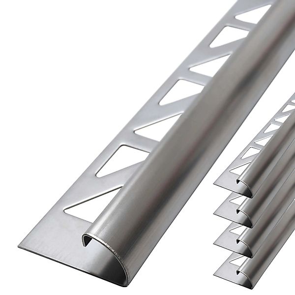 Dalsys Fliesenschiene Viertelkreis 5x 2,5m x 10mm Edelstahl Gebürstet günstig online kaufen