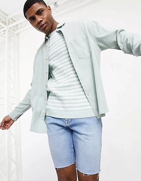 ASOS DESIGN – Oversize-Jeanshemd im Stil der 90er-Jahre in Minzgrün günstig online kaufen