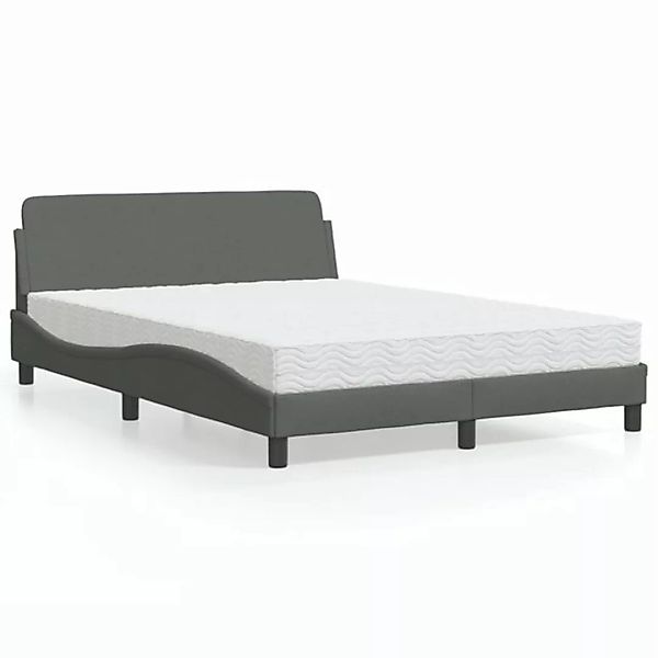vidaXL Bett Bett mit Matratze Dunkelgrau 140x190 cm Stoff günstig online kaufen