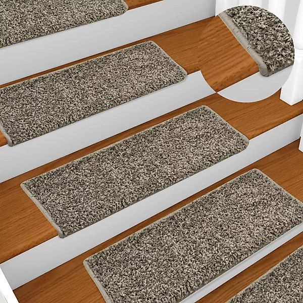 Teppich-treppenstufen 15 Stk. 65 X 25 Cm Grau günstig online kaufen