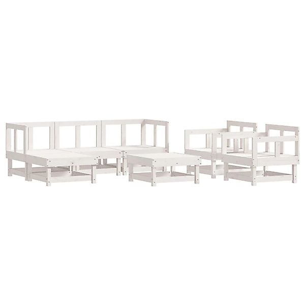 vidaXL 7-Tlg Garten-Lounge-Set Weiß Massivholz Kiefer 3186215 günstig online kaufen