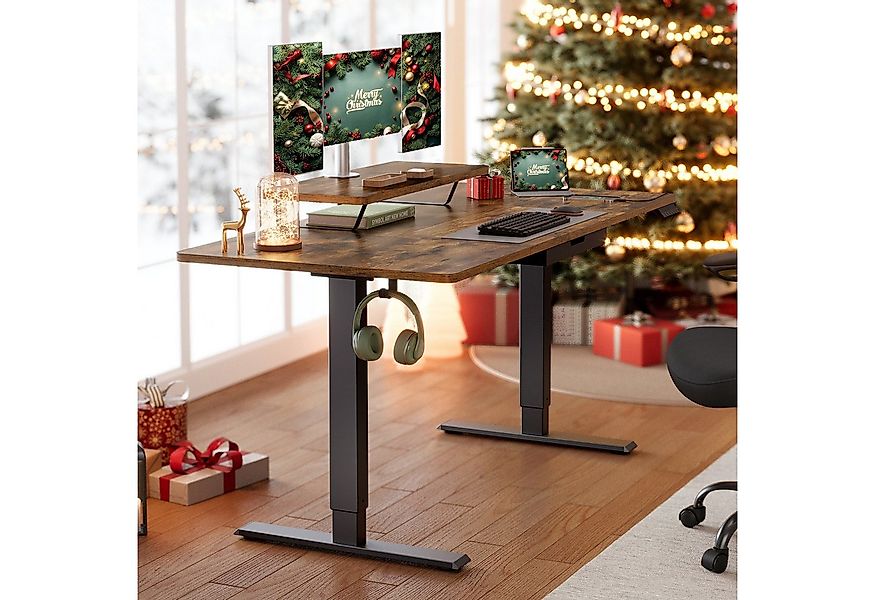 VASAGLE Schreibtisch Höhenverstellbarer, flexibel montierbarer Monitorständ günstig online kaufen