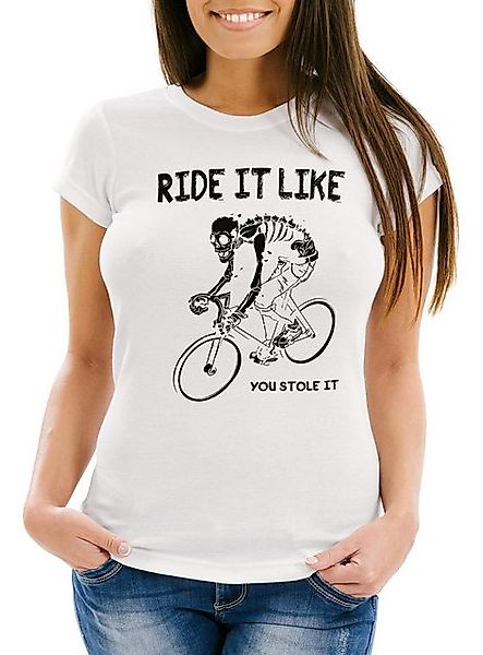 MoonWorks Print-Shirt Damen T-Shirt Rennrad Fahrrad Bike Ride it like you s günstig online kaufen