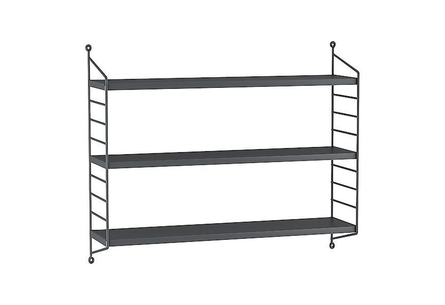 en.casa Wandregal, »Strängnäs« Hängeregal mit 3 Regalböden Metall Dunkelgra günstig online kaufen