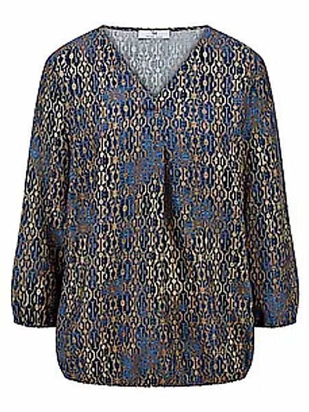 Bluse V-Ausschnitt Peter Hahn blau günstig online kaufen