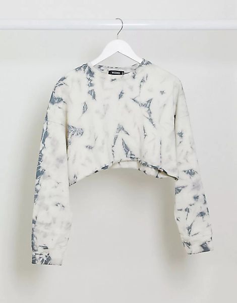 Missguided – Kurzes Oversize-Sweatshirt mit Batikmuster, Kombiteil-Mehrfarb günstig online kaufen