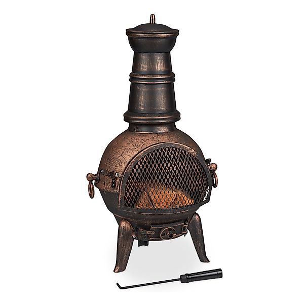 relaxdays Feuerkorb Terrassenofen in Bronze günstig online kaufen