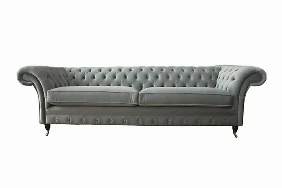 JVmoebel Sofa Sofa 4 Sitzer Couch Chesterfield Polster Sitz Textil Grau, Ma günstig online kaufen