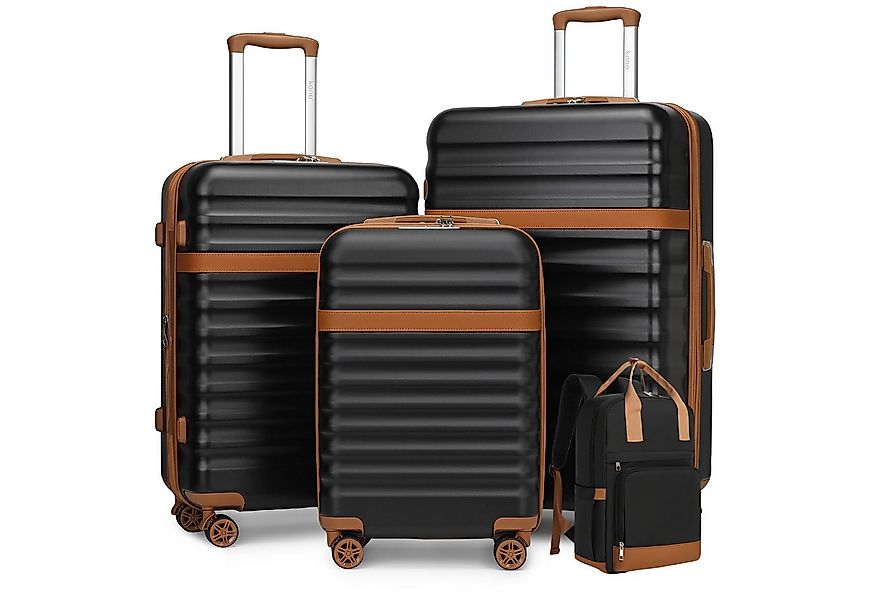 KONO Kofferset ABS+PC Hartschalen-Trolley (55/65/75 cm) + Laptop-Rucksack ( günstig online kaufen