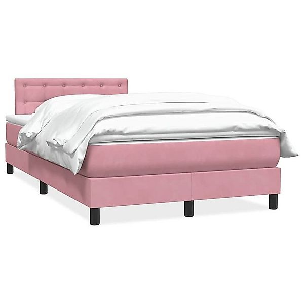 vidaXL Boxspringbett, Boxspringbett mit Matratze Rosa 120x220 cm Samt günstig online kaufen