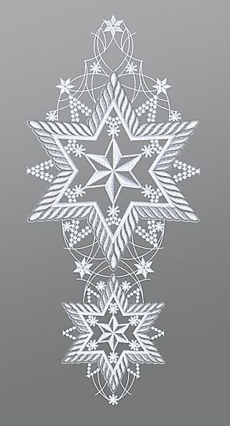 Plauener Spitze® Fensterbild Silbersterne, HxB 42x18cm günstig online kaufen