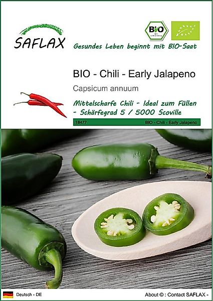 SAFLAX Gemüsesamen SAFLAX - Samen - BIO - Chili - Early Jalapeno günstig online kaufen