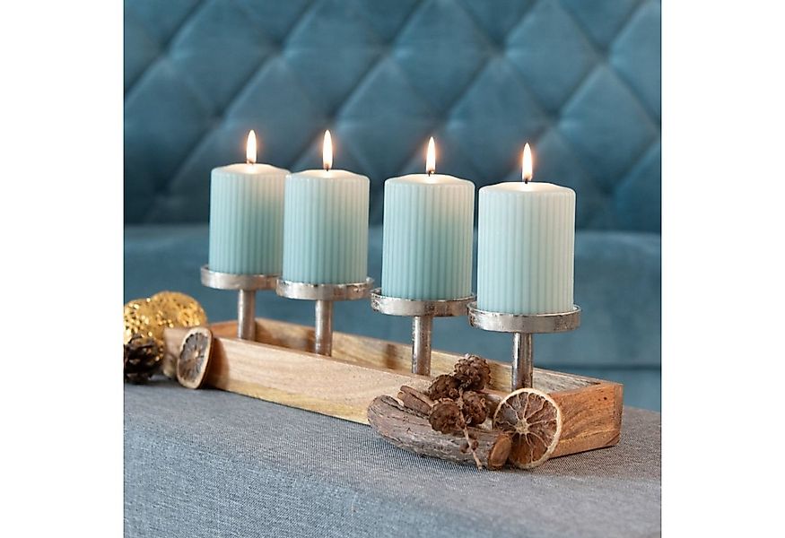 Kamelio Adventskranz Holz Advent Kerzenhalter länglich modern Kerzenständer günstig online kaufen