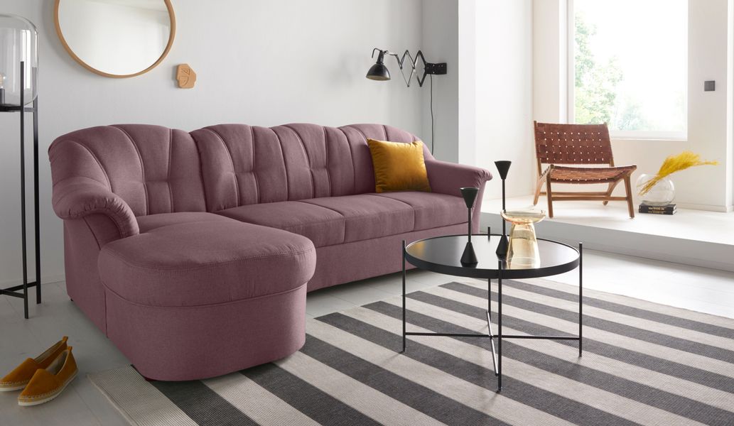 DOMO collection Ecksofa "Papenburg, zeitlose Rückensteppung, elegante Forme günstig online kaufen