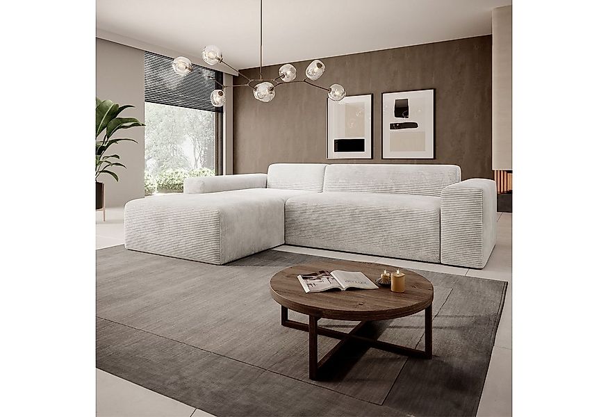 Juskys Ecksofa Vals, modern, L-Form, Stoff, bequem, samtig wie Cord, breite günstig online kaufen