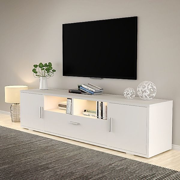 WILGOON TV-Schrank Hochglanz TV-Schrank mit LED-Beleuchtung, günstig online kaufen
