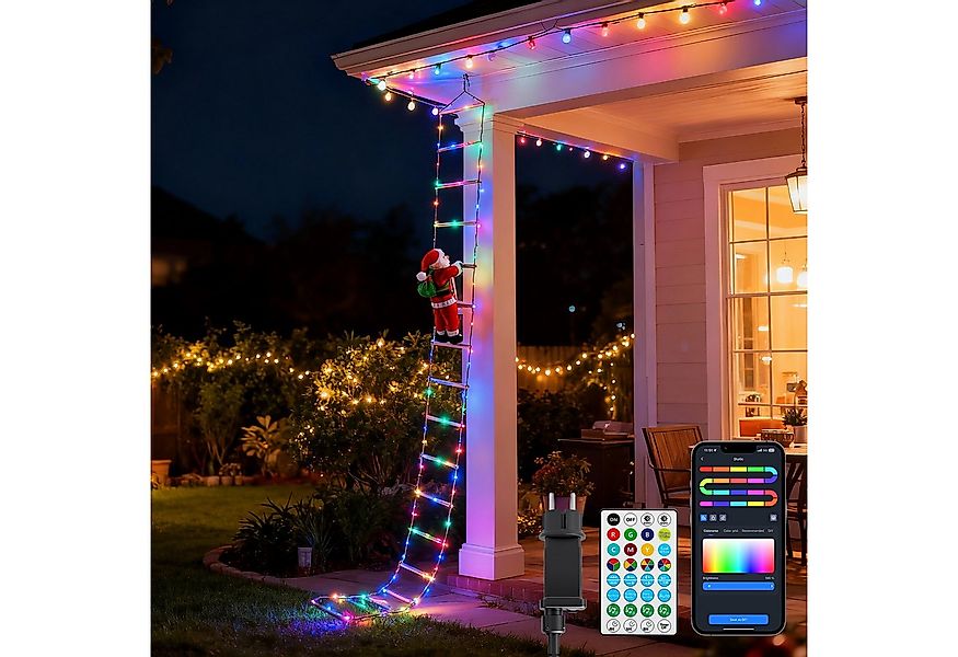 Aigostar LED-Lichterkette Aigostar 3m smarte RGB-Weihnachtsmann-Treppenbele günstig online kaufen