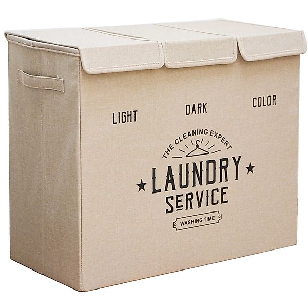 DuneDesign Wäschekorb Wäschekorb 3 Fächer 84L günstig online kaufen