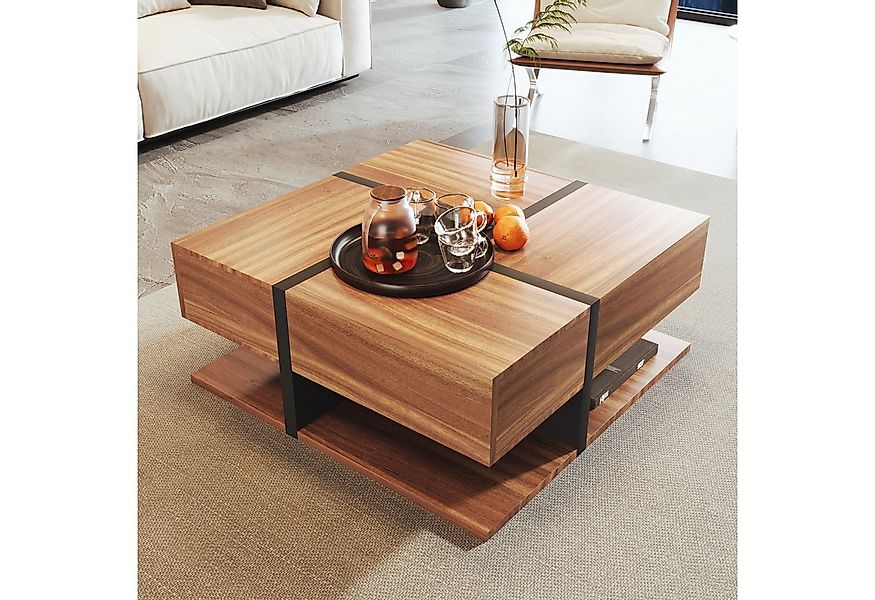 STILVORA Couchtisch Sofatisch mit 4 Schublade,Beistelltisch Kaffeetisch mit günstig online kaufen