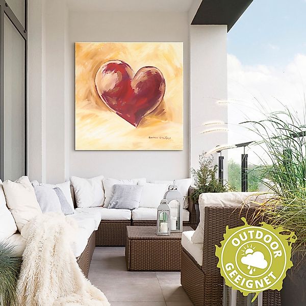 Artland Wandbild »Bordeauxrotes Herz«, Herzen, (1 St.), als Alubild, Outdoo günstig online kaufen