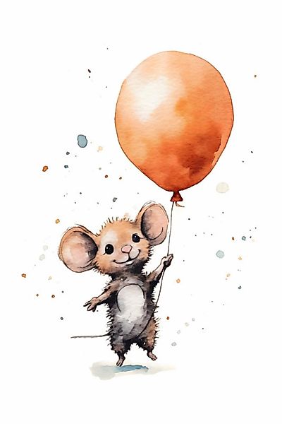 A.S. Création Leinwandbild "Cute Mouse Orange - Wandbild Weiß Braun Keilrah günstig online kaufen