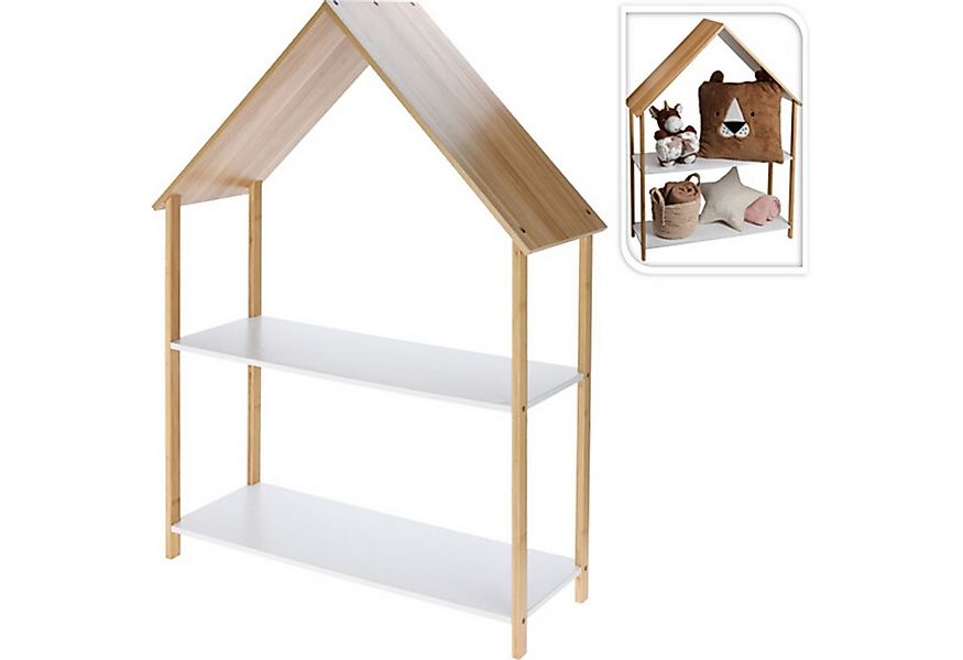 Koopman Kinderregal Spielzeugregal Haus 108x80 cm Regal, 1-tlg., Bambus, 2 günstig online kaufen