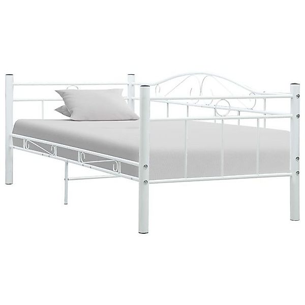 furnicato Bettgestell Tagesbett-Rahmen Weiß Metall 90×200 cm (1-tlg) günstig online kaufen