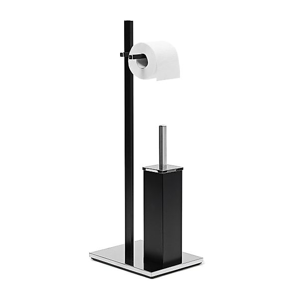 relaxdays Badezimmer-Set WC-Garnitur schwarz matt günstig online kaufen