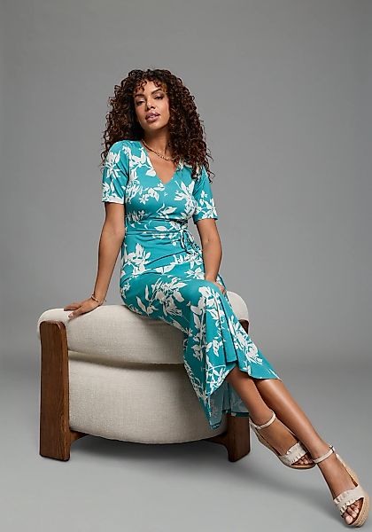 Laura Scott Midikleid in floralem Druck, aus Viskose und Elasthan günstig online kaufen